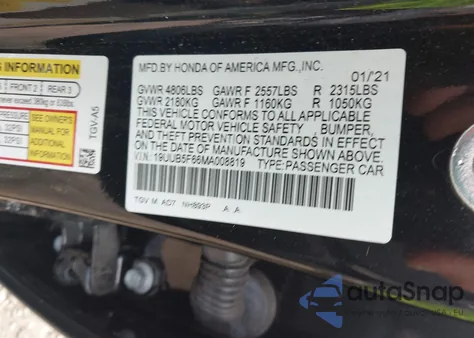 2021 Acura Tlx Advance Package из США, поврежденный, VIN 19UUB5F66MA008819